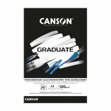 Blok rysunkowy A5 20 kartek Canson Graduate Black Drawing 120g/m2