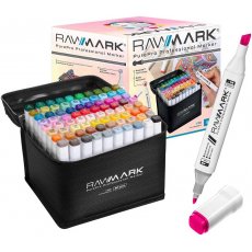Dwustronne markery alkoholowe Promarker PurePRO 80 kolorów + etui Rawmark