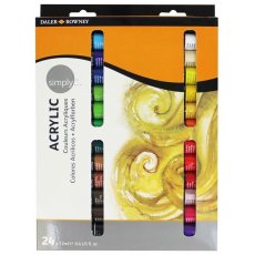 Farby akrylowe 24 kolory Daler-Rowney Simply Acrylic 126500024