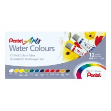 Farby akwarelowe w tubkach 12 kolorów x 5 ml Pentel WFRS-12