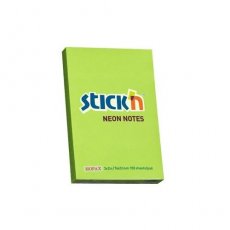 Karteczki samoprzylepne neonowe zielone 76x51 mm 100 kartek Stick'n Hopax 21163