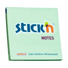Karteczki samoprzylepne pastelowe zielone 76x76 mm Stick'n Hopax 21150