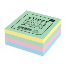 Karteczki samoprzylepne pastelowe 300 Sticky Notes Cube 75x75 mm Interdruk 295415