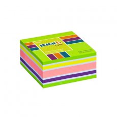 Karteczki samoprzylepne mix pastelowe i neonowe 76x76 mm 400 kartek Stick'n Hopax 21537 Zieleń