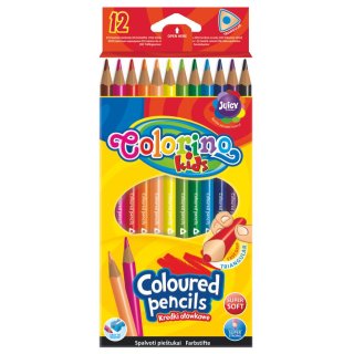 Kredki ołówkowe trójkątne Colorino Kids 12 kolorów, Patio 51798PTR