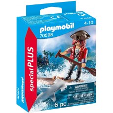 Playmobil Special Plus 70598 Pirat z tratwą i rekinem młotem