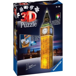 Puzzle 3D Big Ben Night Edition 226 elementów Ravensburger 125883