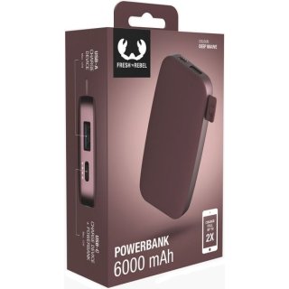 Fresh n' Rebel Powerbank 6000 mAh USB-C Fast Charging Hama 215326 Deep Mauve
