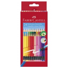 Kredki ołówkowe wymazywalne z gumką 24 kolory Faber-Castell 116625