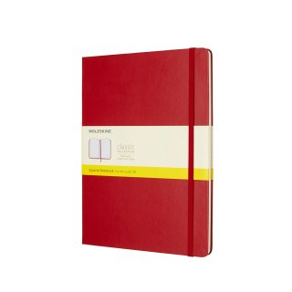 Moleskine® Classic Notes XL w kratkę twarda oprawa czerwony MOQP091F2