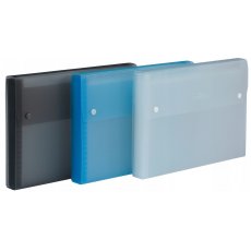 Teczka A4 z 13 przegródkami  transparentna niebieska,  harmonijkowa, Pentel DCD14